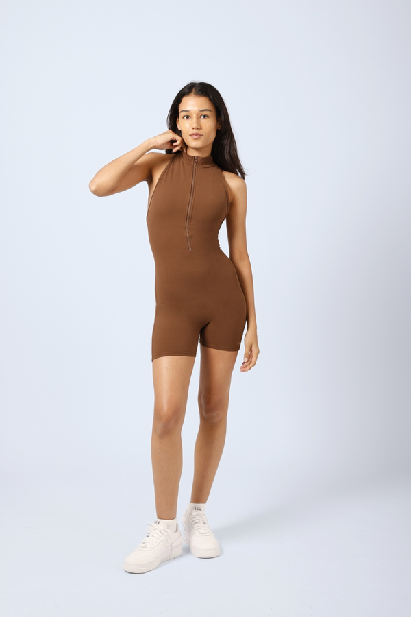 [PRE-ORDER] SculptAura Playsuit in Cocoa Timber